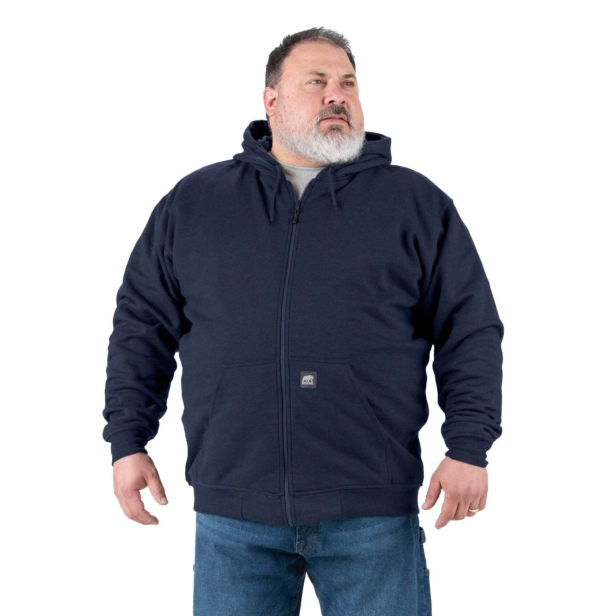 Thermal-lined full-zip hooded sweatshirt k7