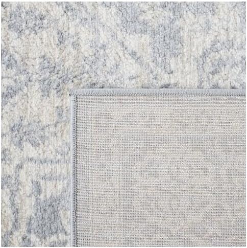 Light Grey Ivory Medallion Runner Rug 2x12 ft a7