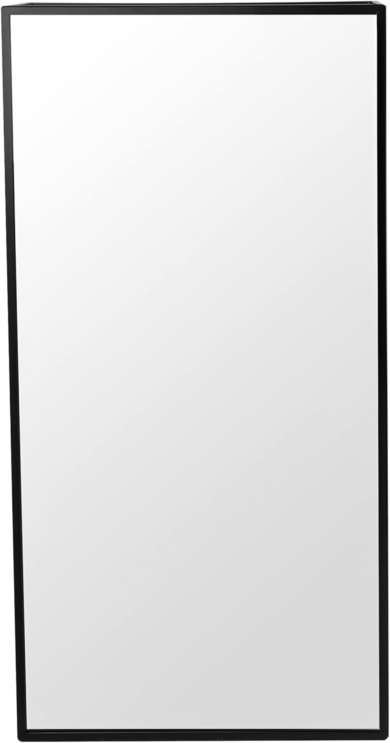Black Metal Bathroom Mirror Cabinet 3 Shelves k7