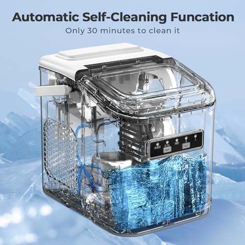 Countertop Ice Maker Portable Bullet Ice Machine Self-Cleaning with Ice Scoop Basket a7