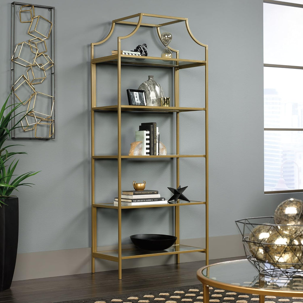 Bookcase with Satin Gold finish k7p