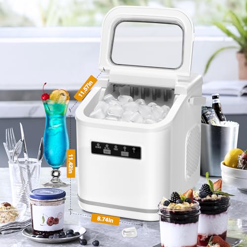 Countertop Ice Maker Portable Bullet Ice Machine Self-Cleaning with Ice Scoop Basket a7