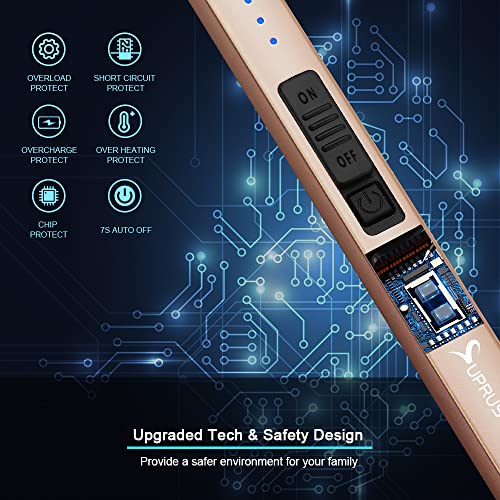 Electric Arc Lighter Windproof Flameless USB Rechargeable with Safety Lock k7p