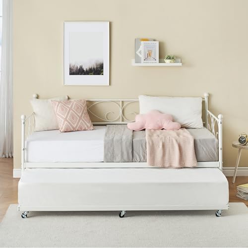 Black Metal Platform Sofa Bed Frame with Castors a7