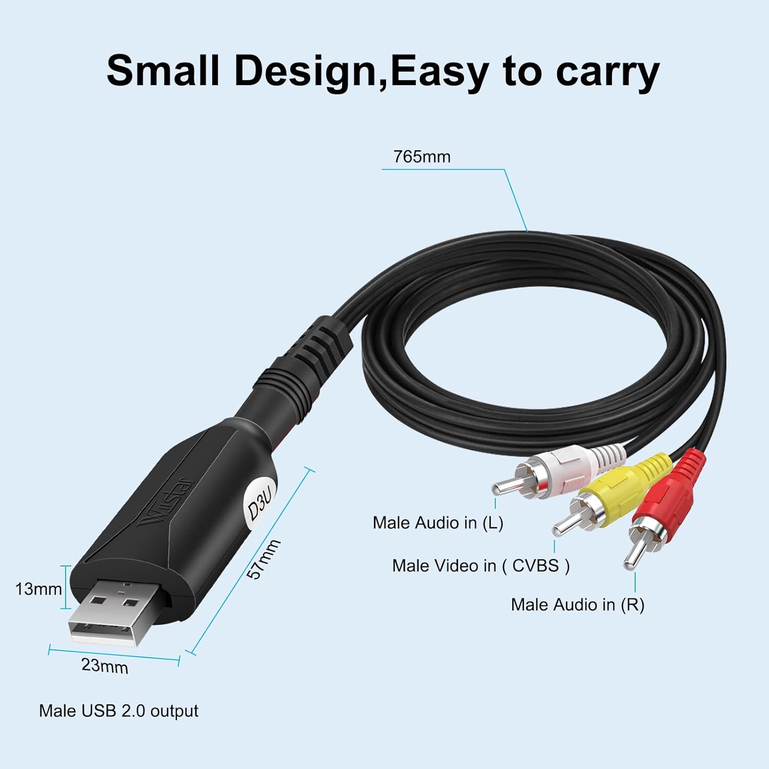 USB Video Capture Card Adapter for VHS to DVD Converter k7