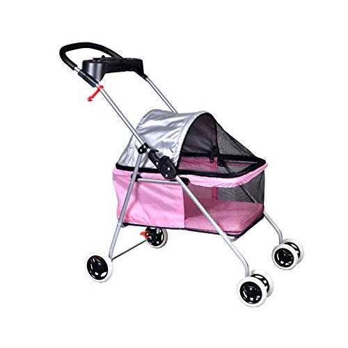 Pet Stroller 4 Wheels Folding Waterproof Travel a7