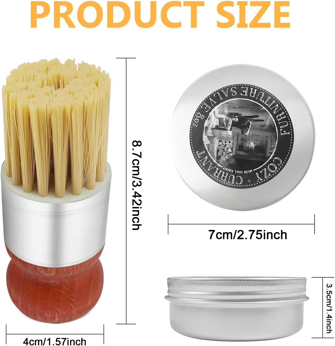 Leather Recoloring Balm with Boar Bristle Brush Kit 4oz a7