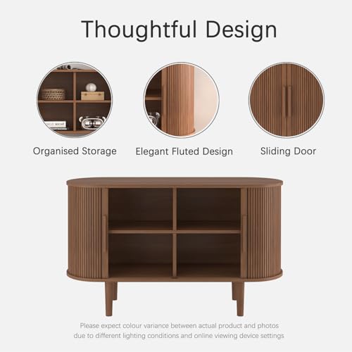 47" Tambour Sideboard Cabinet with Doors and Shelves, Black Corner Storage a7