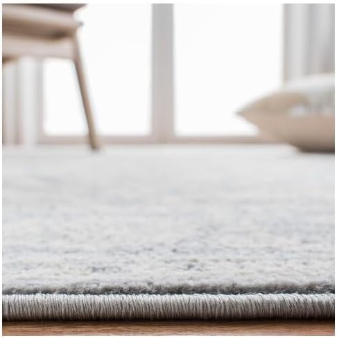 Light Grey Ivory Medallion Runner Rug 2x12 ft a7