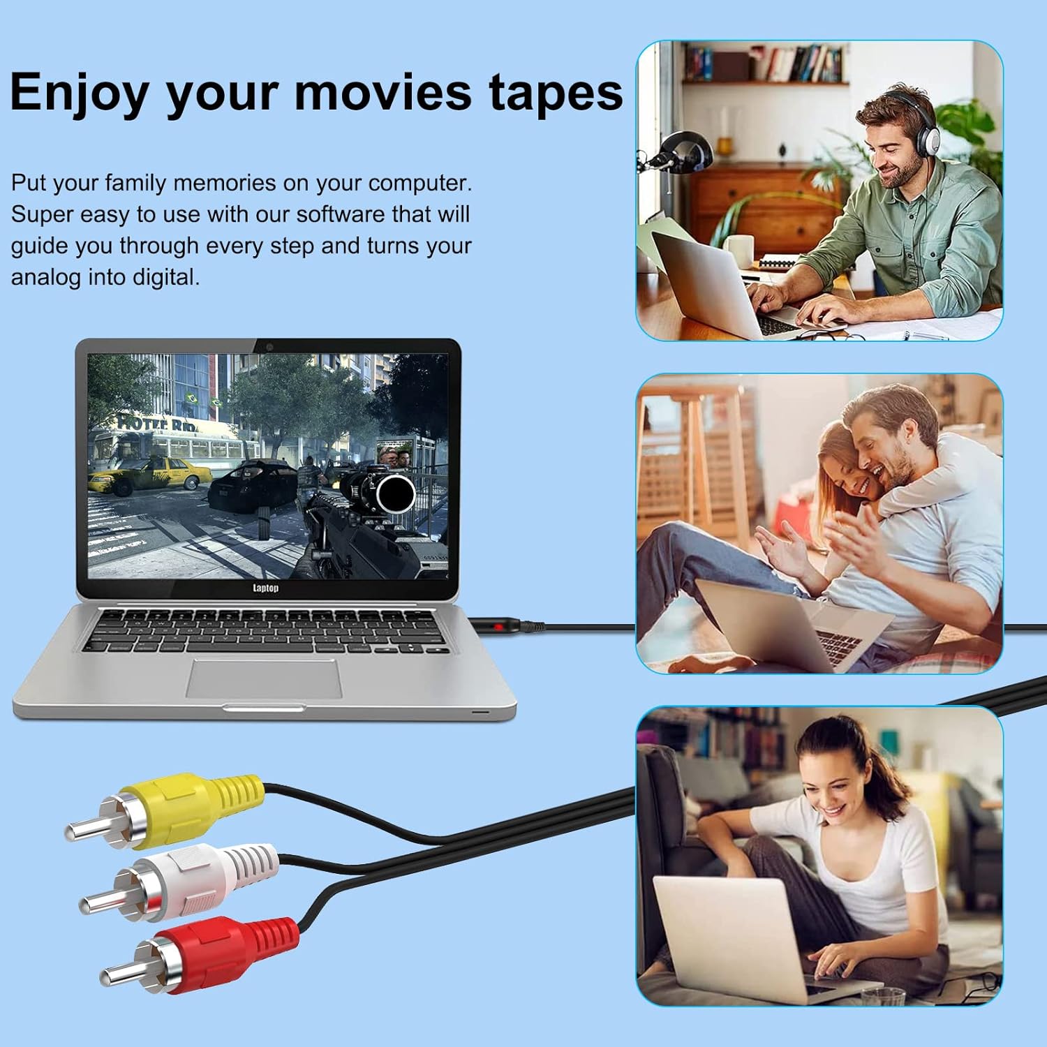 USB Video Capture Card RCA to USB Converter for PC a7