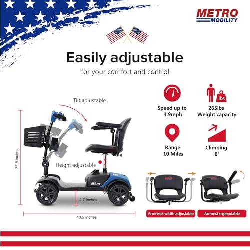 Folding Mobility Scooter for Seniors 4 Wheel Electric Travel Purple k7
