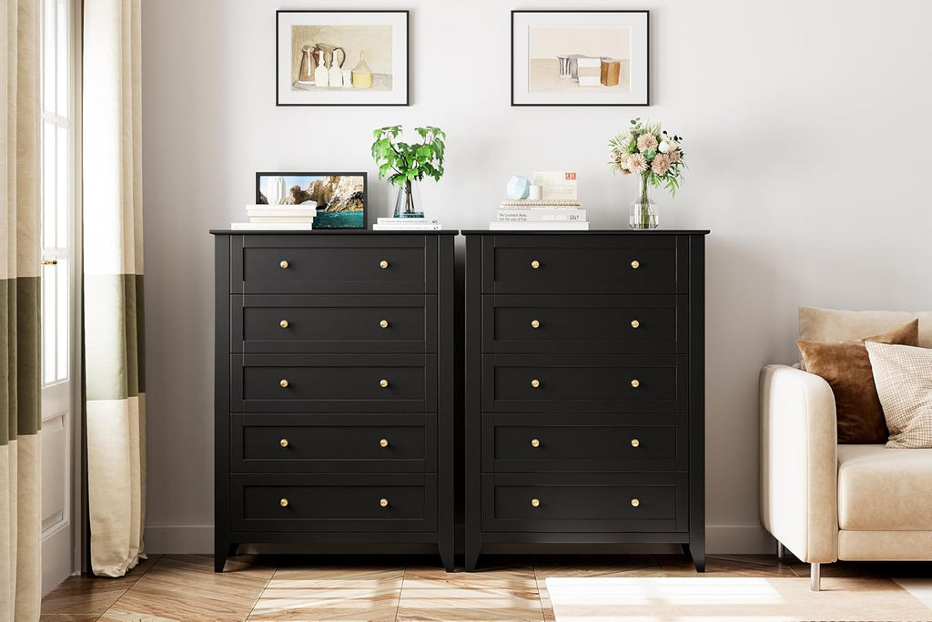 5 Drawer Tall Dresser for Bedroom with Metal Knobs a7