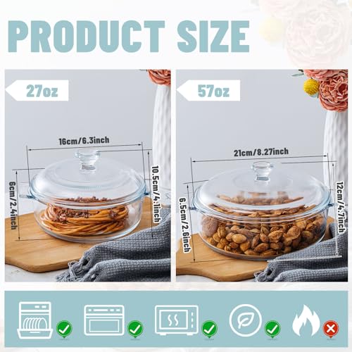 Glass Casserole Dish with Lid Oven Safe Square 0.8L k7