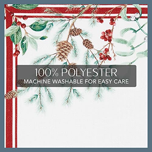 Winter Holiday Berry Bordered Tablecloth 60x120 Oblong k7