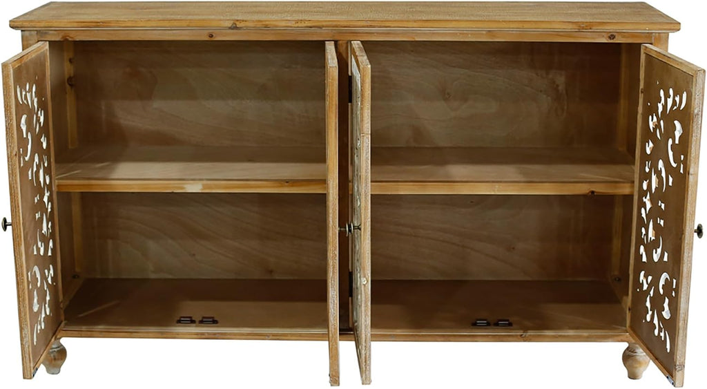 Accent Cabinet with 4 Doors Farmhouse Sideboard Buffet q7k