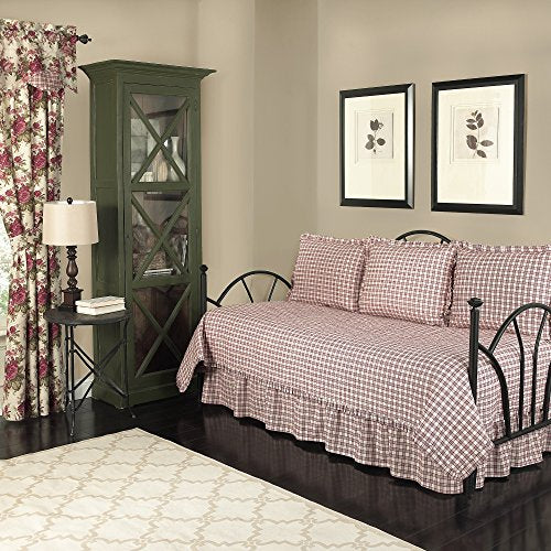 Farmhouse Floral Reversible Daybed Quilt Set 105x54 Tea Stain k7