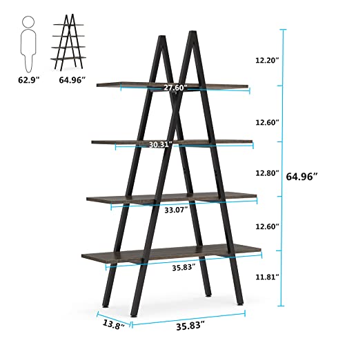 4-Tier A-Shaped Bookcase Ladder Shelf for Living Room k7m