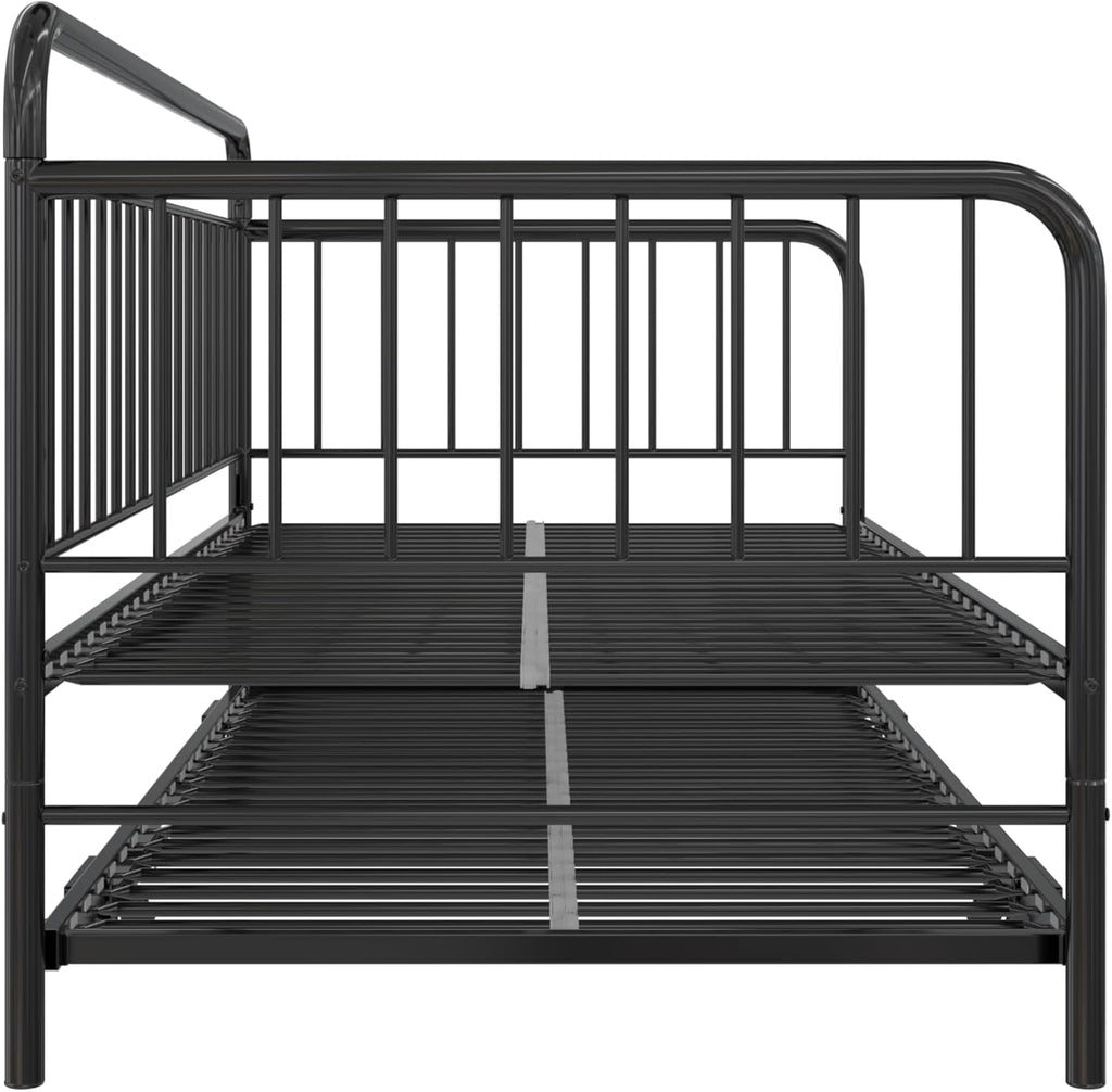 Metal Daybed with Pop Up Trundle Twin Black k7