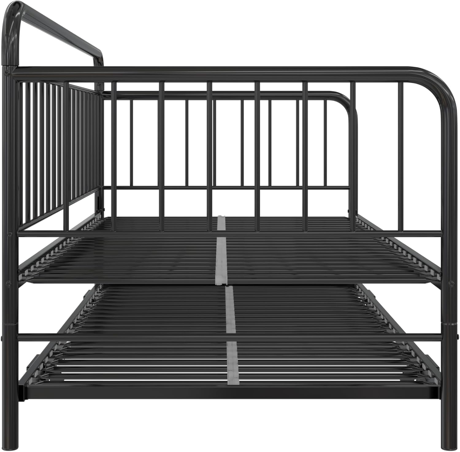 Metal Daybed with Pop Up Trundle Twin Black k7