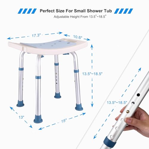 Shower Stool with Height Adjustable Seat, 500 lbs Capacity a7