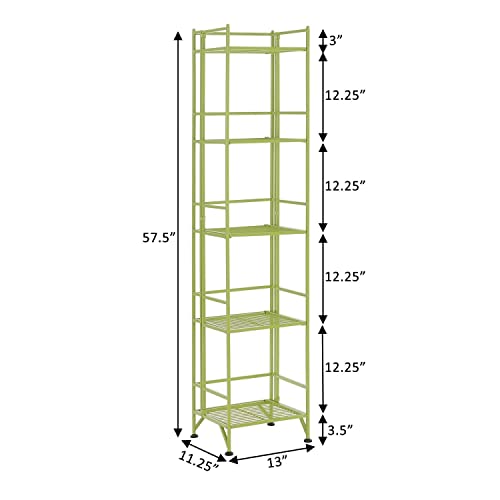 Storage Shelves 5-Tier Folding Metal Shelving Cobalt Blue k7