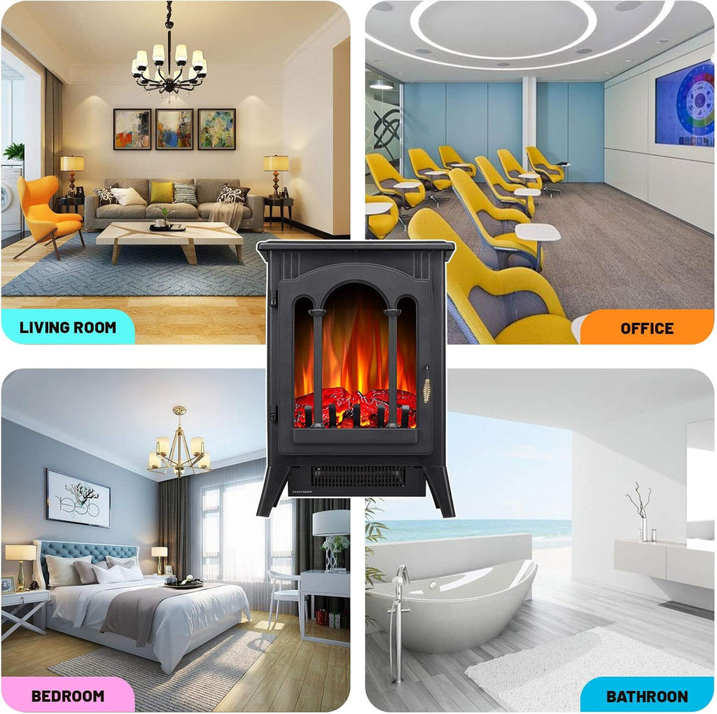 3D Infrared Electric Fireplace Heater Portable Thermostat q7k