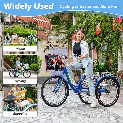 Adult Tricycle 7 Speeds Three Wheel Bike for Seniors k9
