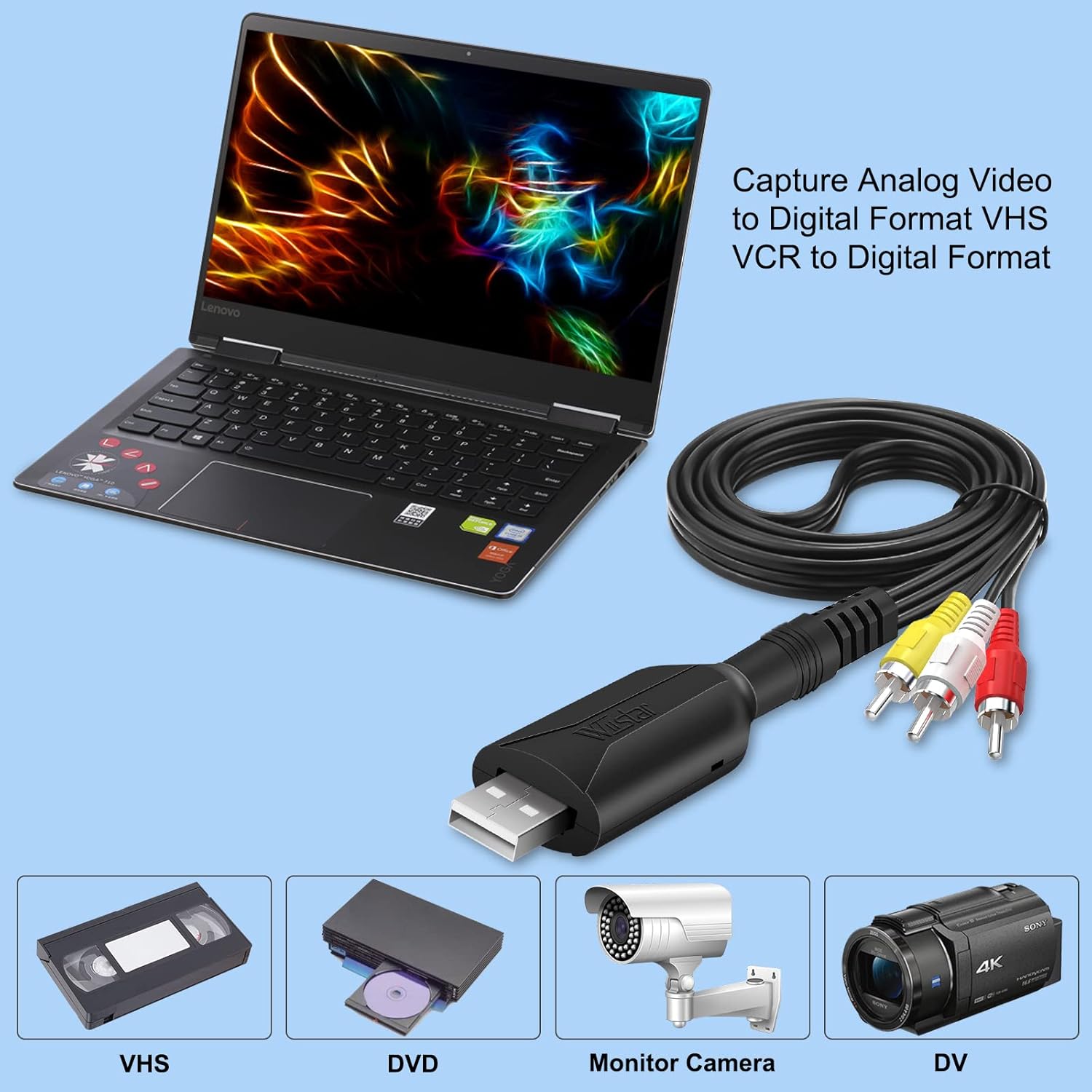 USB Video Capture Card RCA to USB Converter for PC a7