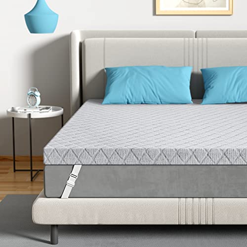 Sleepmax 3 Inch Firm Mattress Topper Twin Size- Firm to Extra Firm Memory Foam Bed Topper - Relieve Back Pain - High Density Foam Mattress Pad with Skin-Friendly Cover