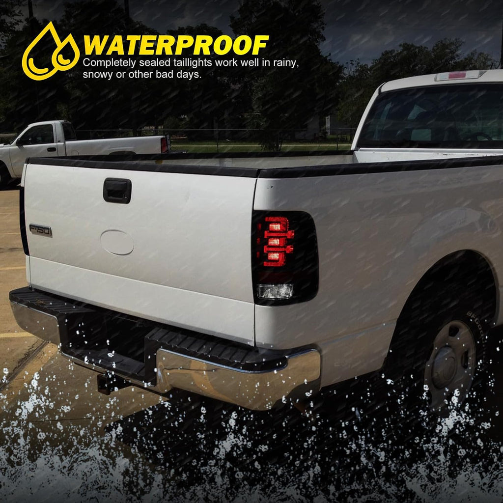 LED Taillights for 2004-2008 Ford F-150 Styleside Black Smoke Lens k7q