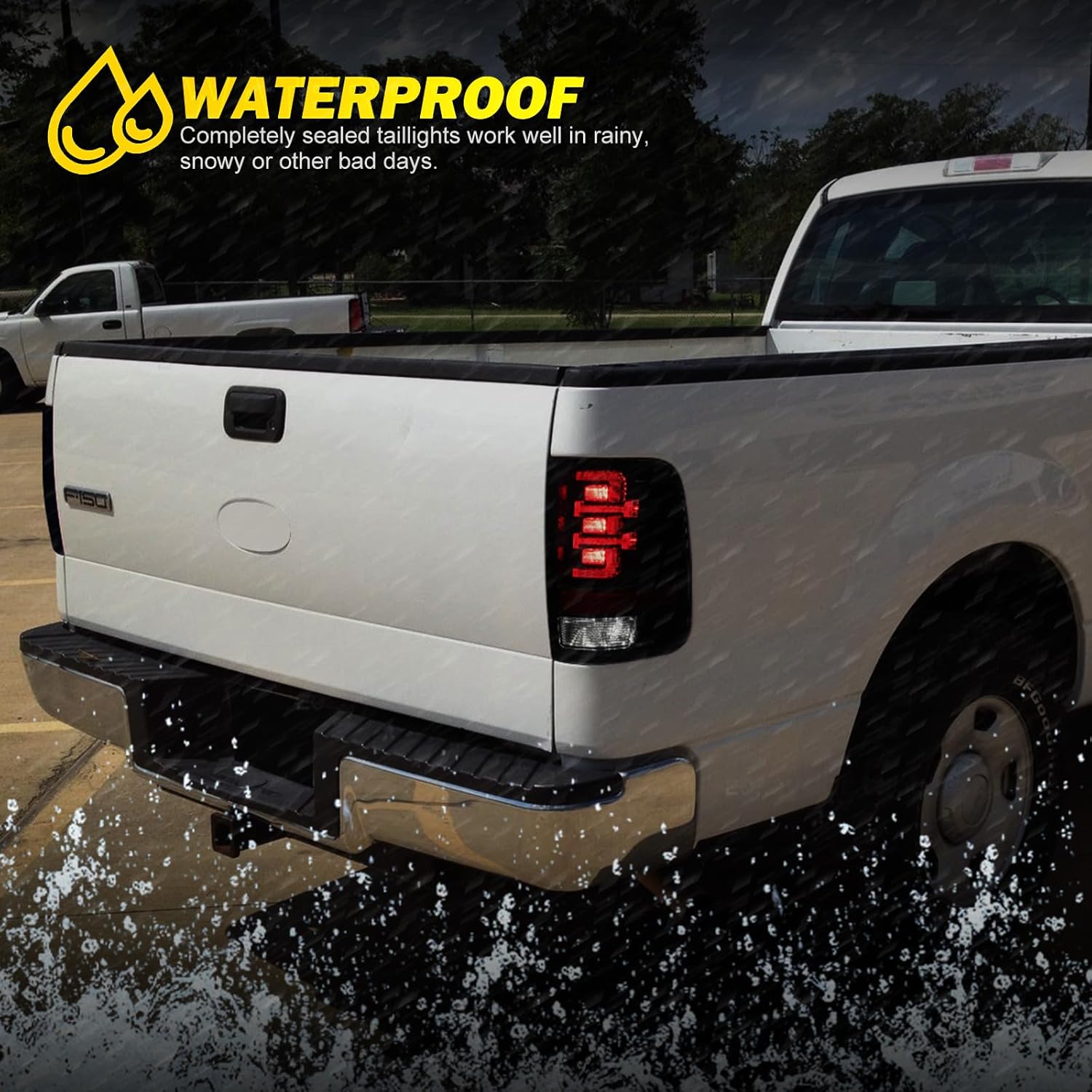LED Taillights for 2004-2008 Ford F-150 Styleside Black Smoke Lens k7q