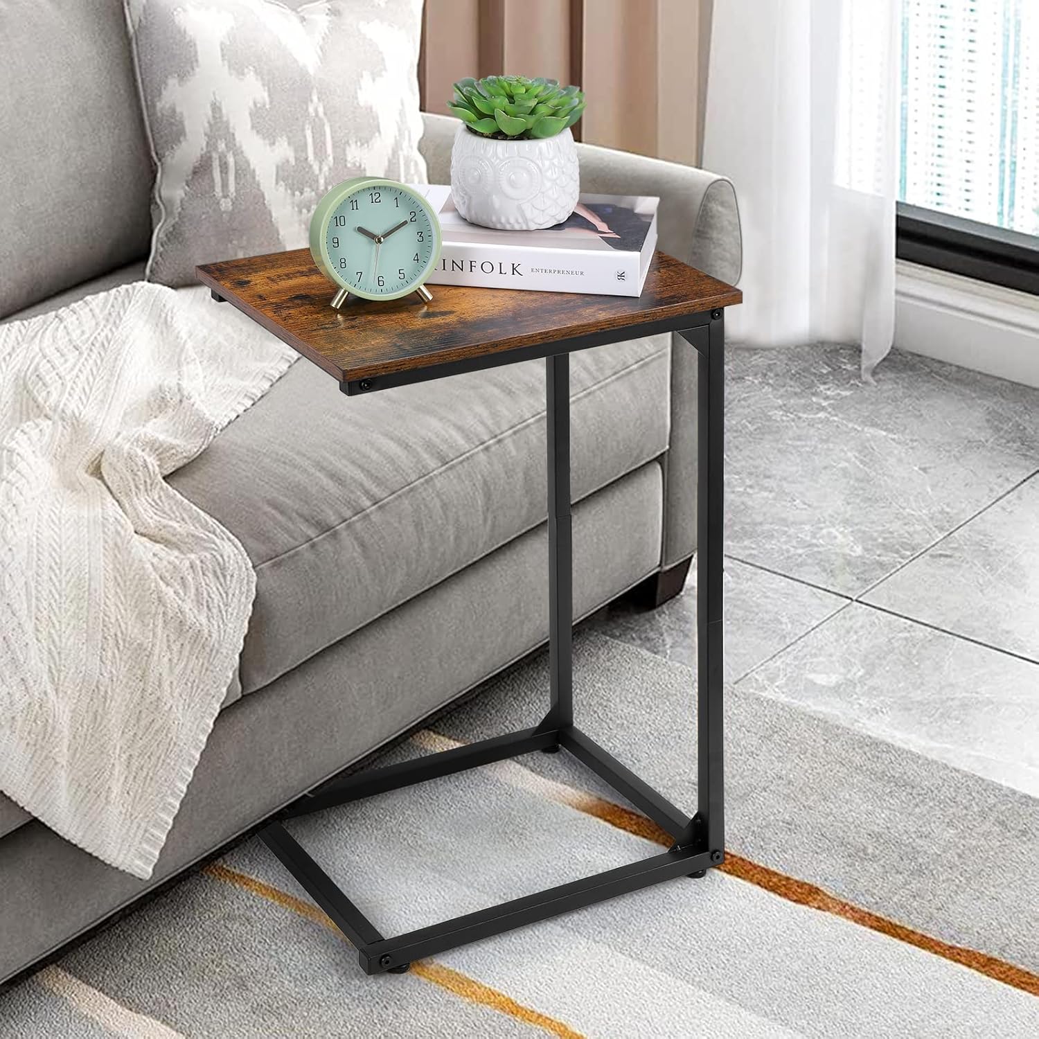C Shaped Side Table Set of 2 for Sofa and Living Room k7