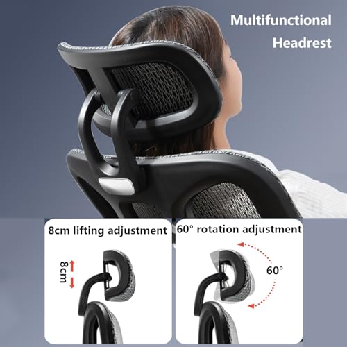 Ergonomic Mesh Office Chair with Lumbar Support and Adjustable Headrest k7m