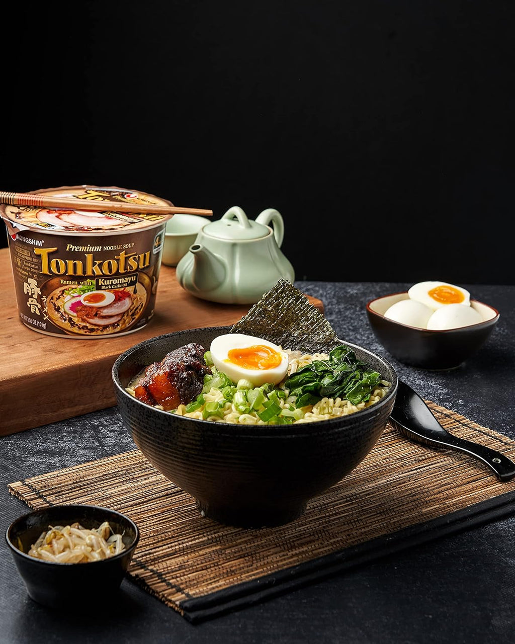 Tonkotsu Black Garlic Ramen Bowls, 6 Count Pack of 2 x7