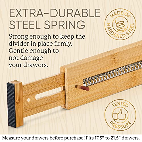 Bamboo expandable drawer dividers for clothes and kitchen 7k