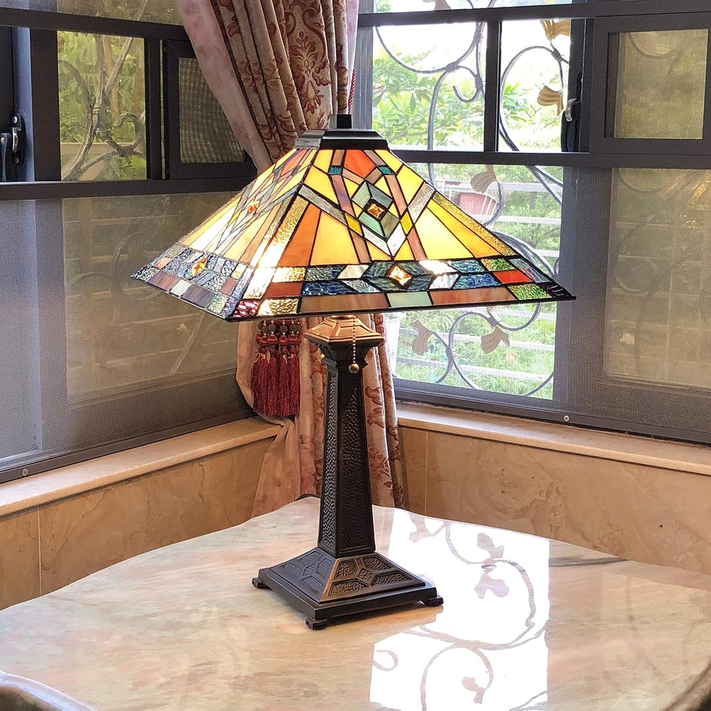 Antique Bronze Table Lamp 16 Inch Shade k7
