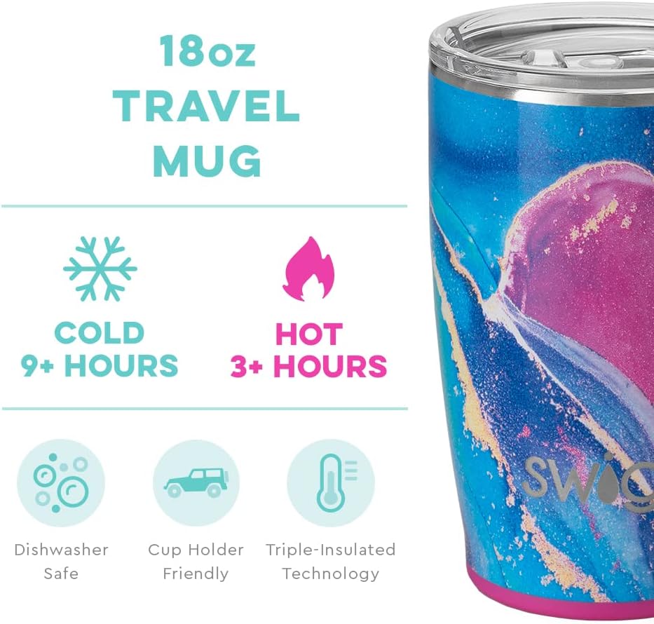 Insulated Travel Mug with Handle and Lid, Stainless Steel k7m