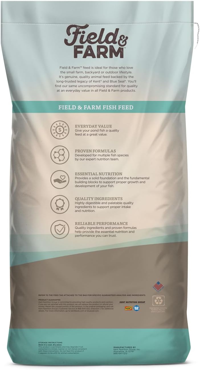 Fish Feed for Pond Stocker, High Protein, 25 lb Bag k7m