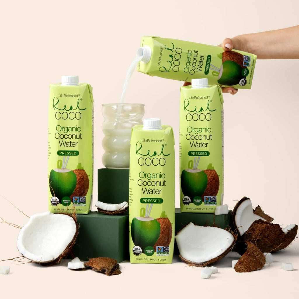 Organic Pressed Coconut Water 6-Pack 1L a7