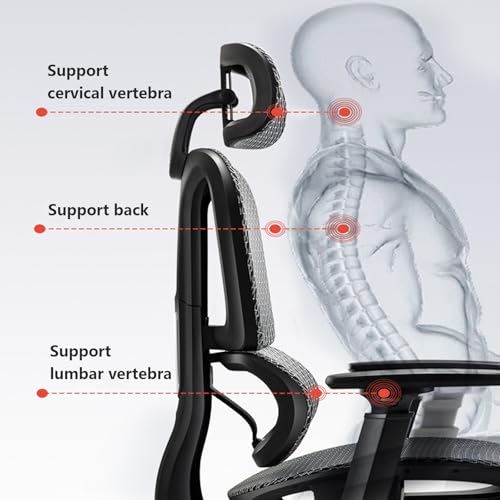 Ergonomic Mesh Office Chair with Lumbar Support and Adjustable Headrest k7m