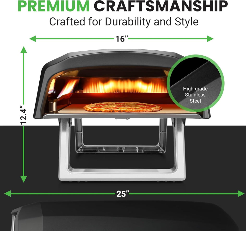Portable Outdoor Gas Pizza Oven with Foldable Feet and Heat Control a7