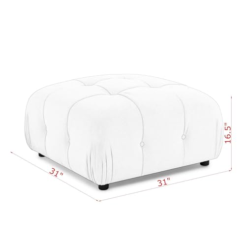 Modular Cloud Sofa Sectional Teddy Fabric Beige k7p