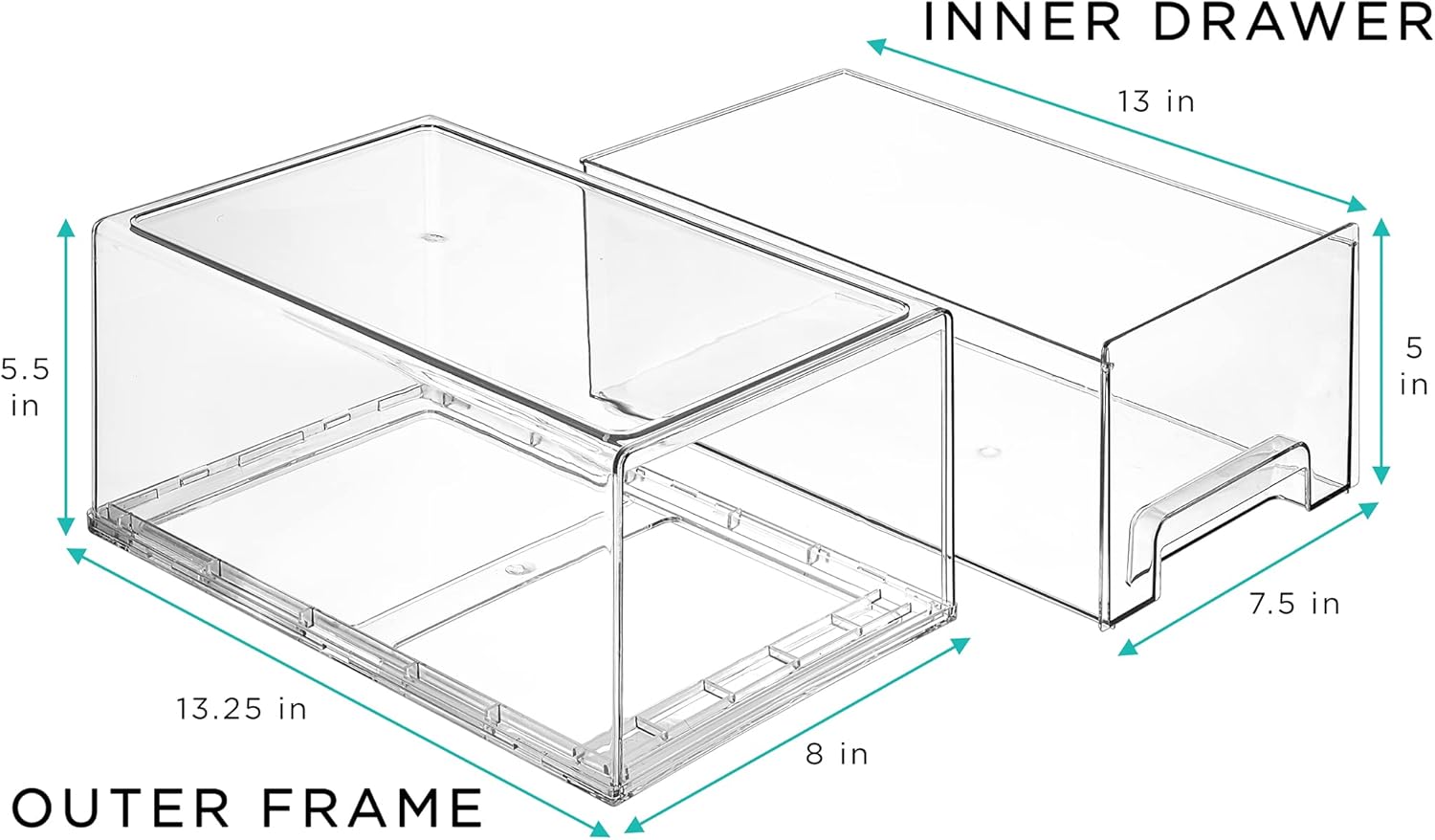 Fridge Organizer Drawers and Stackable Bins a7