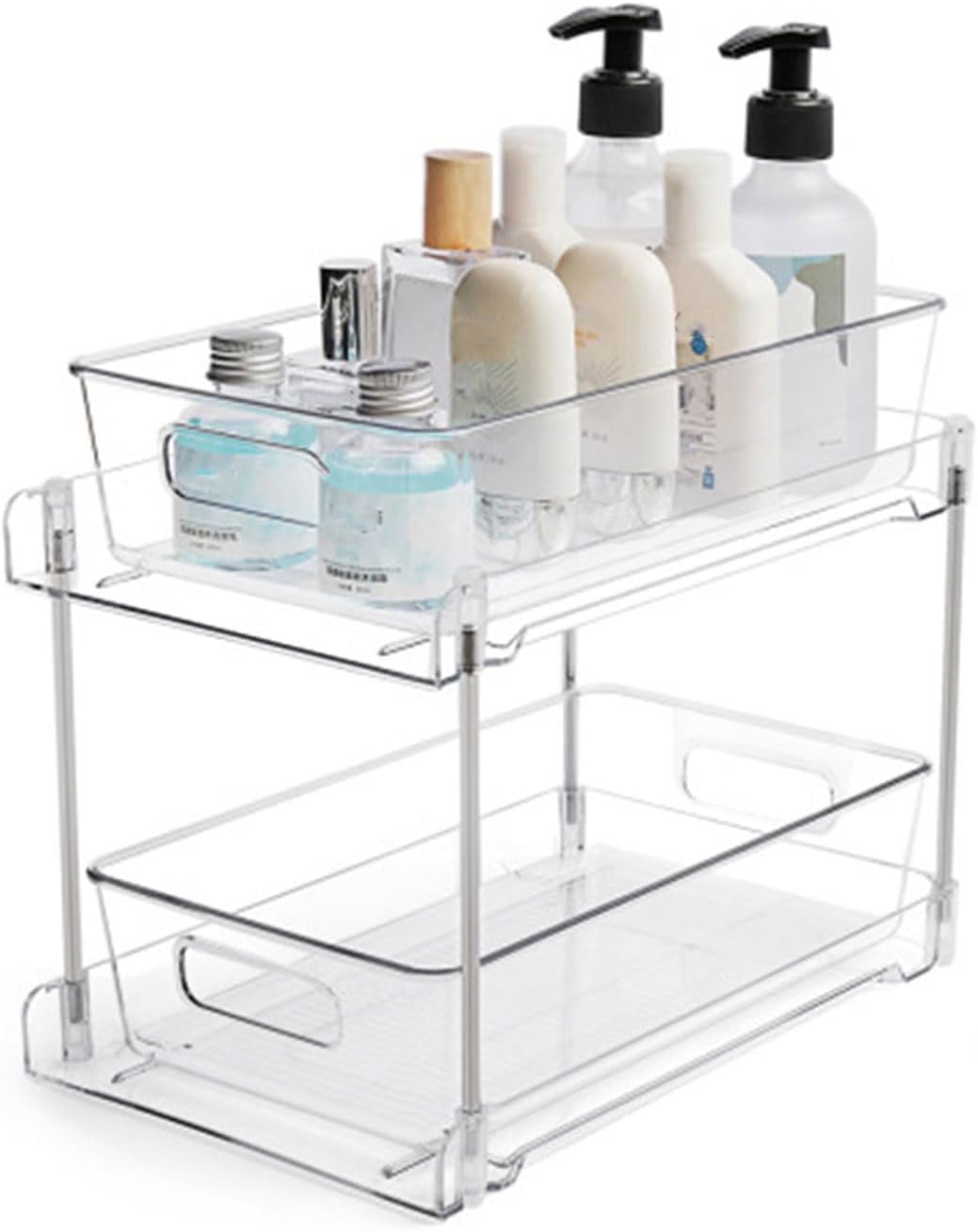 Clear Under Sink Organizer Slide-Out Storage Rack k7p