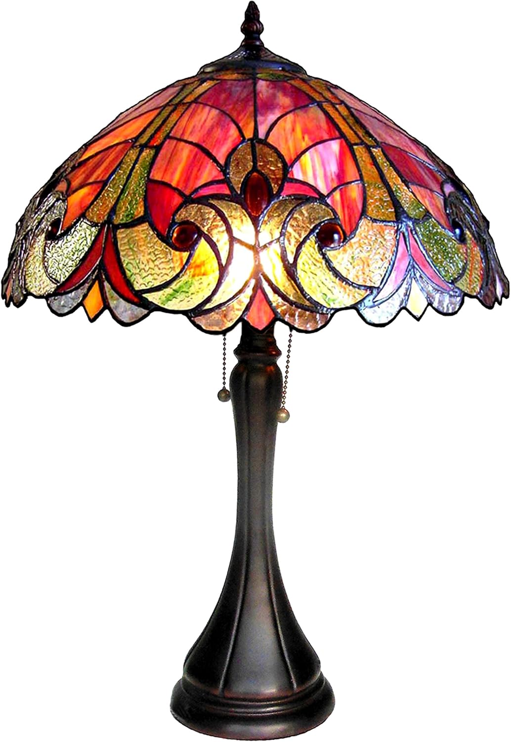 Tiffany-Style 2 Light Victorian Table Lamp 16" Shade