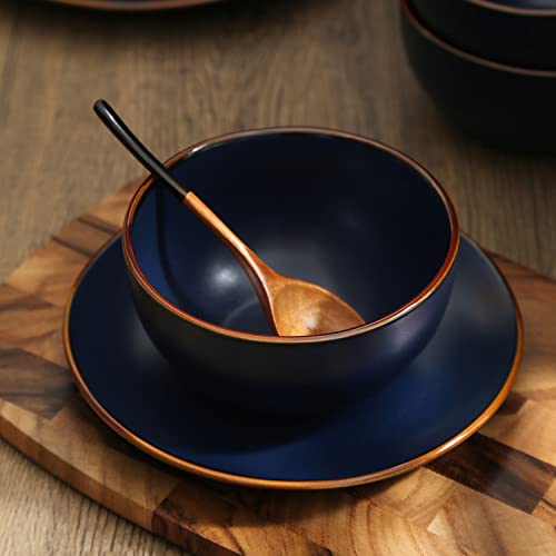 Stoneware Dinnerware Set for 8, Blue a7