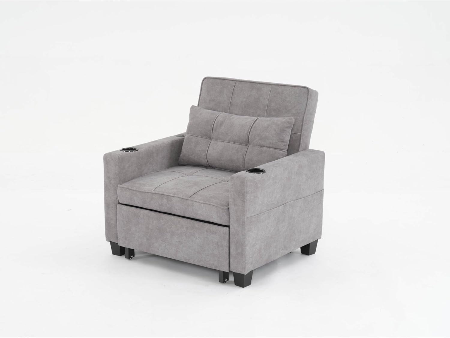 Convertible Sleeper Chair Bed 3-in-1 with USB Ports Light Grey a7
