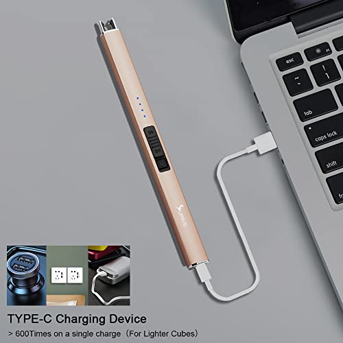 Electric Arc Lighter Windproof Flameless USB Rechargeable with Safety Lock k7p