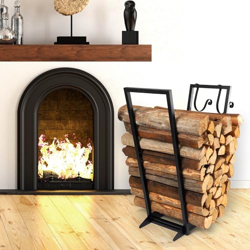 Firewood Log Rack Indoor 22 Inch Heavy Duty Wood Holder Stand k7p