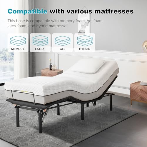 Adjustable Bed Frame with Wireless Remote Control, Twin XL k7